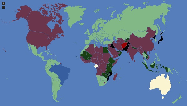 Site Visamapper: Saiba quais países que precisam de visto